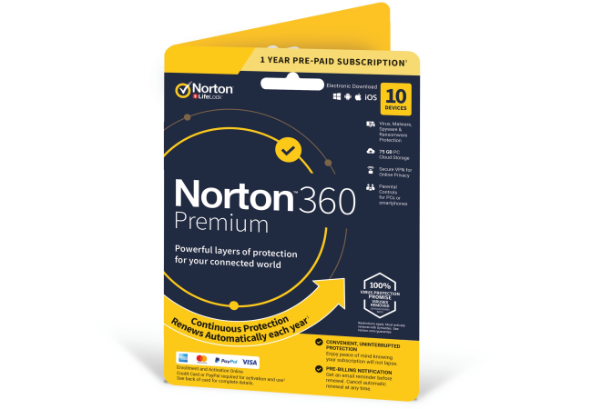 Internet Security Norton 360 Premium 75GB CZ, 1 uživatel, 10 zařízení, 12  měsíců (elektronická licence) | Internet Security na Alza.cz