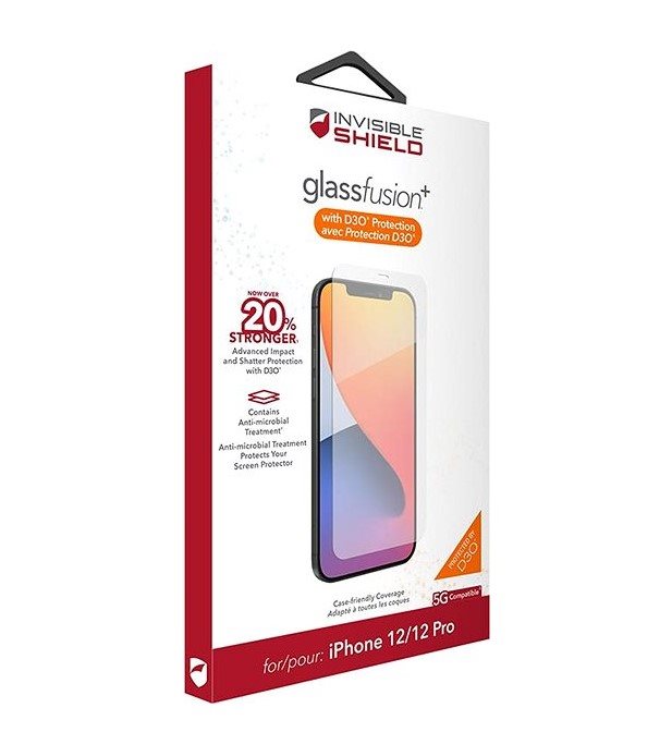 Glass Protector - ZAGG InvisibleShield GlassFusion+ D3O for Apple iPhone 12/12 Pro
