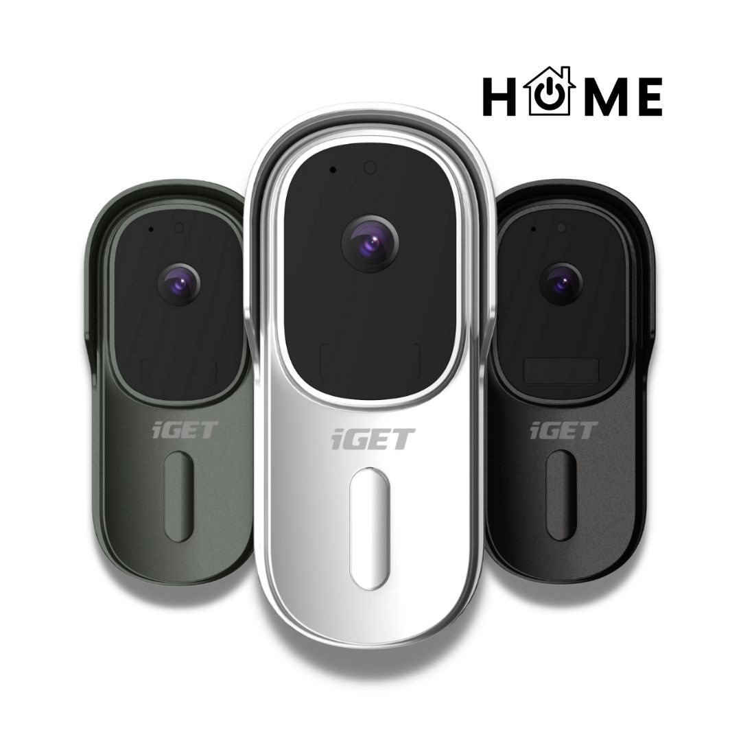Zvonček s kamerou iGET HOME Doorbell DS1 Black + vnútorný zvonček Chime CHS1 White