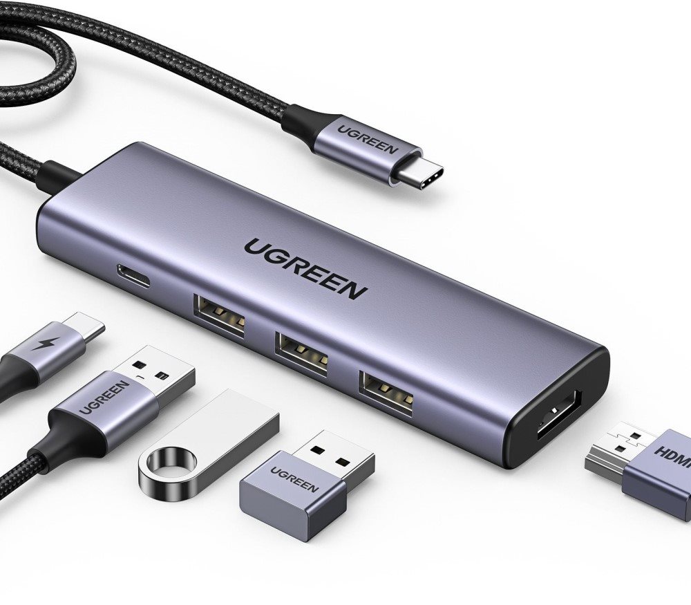Replikátor portov UGREEN USB-C To HDMI+3*USB 3.0 A+PD Power Converter 5 in 1