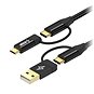 Datový kabel AlzaPower MultiCore 4in1 USB 1m černý - Datový kabel