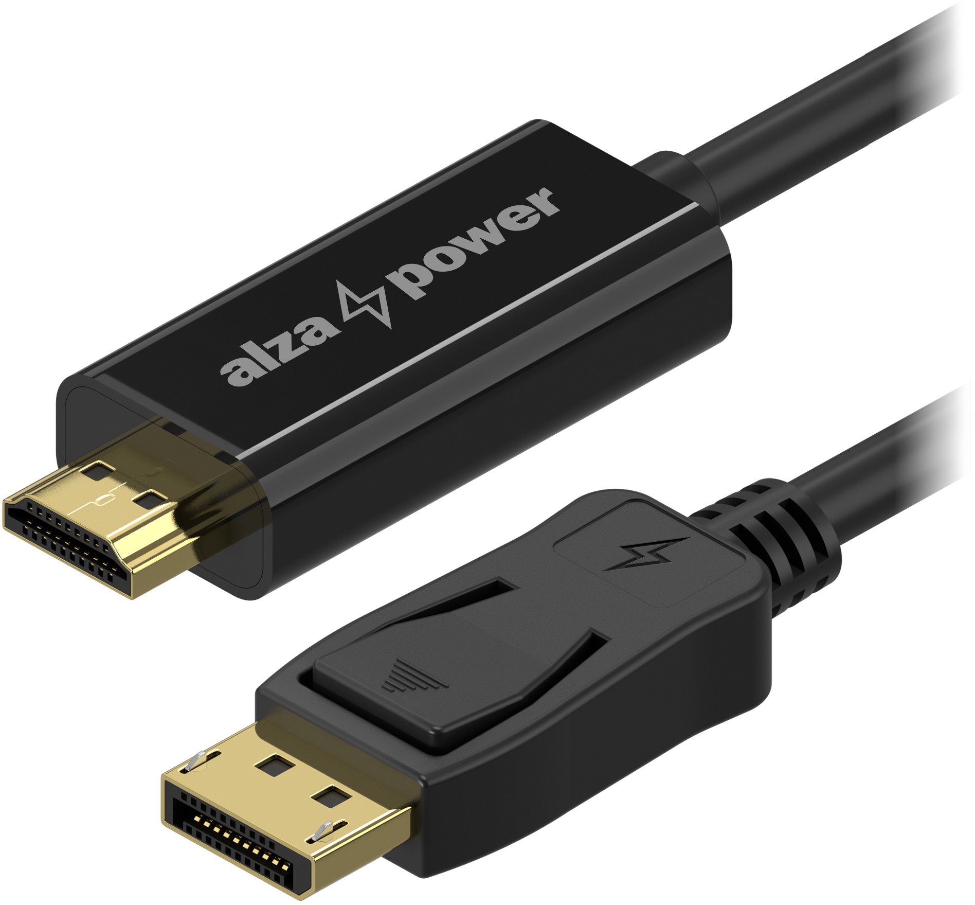 AlzaPower Core DisplayPort (M) na HDMI 4K (M) 1m černý - Video kabel