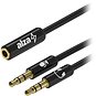 AlzaPower 3.5mm Jack 4P-TRRS (F) to 2x 3.5mm Jack (M) 0.15m adapter černý - Redukce