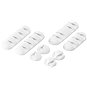 AlzaPower Cable Clips Mix 8 pcs bílý - Organizér kabelů