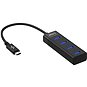 AlzaPower Core USB-C (M) na 4× USB-A (F) černá - USB Hub
