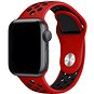 Eternico Sporty pro Apple Watch 42mm / 44mm / 45mm / Ultra 49mm Pure Black and Red - Řemínek