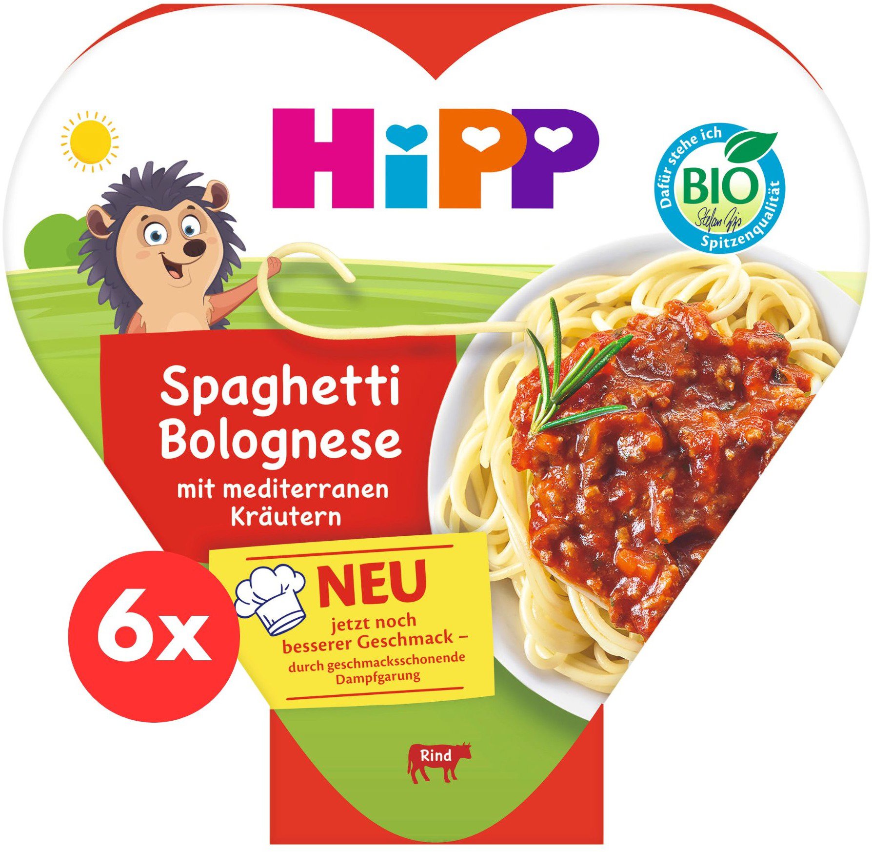 Hotové jídlo HiPP BIO Boloňské špagety 6× 250 g - Hotové jídlo