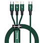 Baseus Rapid Series nabíjecí / datový kabel 3v1 USB-C (USB-C + Lightning + USB-C) PD 20W 1,5m, zelen - Datový kabel