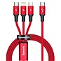 Baseus Rapid Series nabíjecí / datový kabel 3v1 USB-C (USB-C + Lightning + USB-C) PD 20W 1,5m, červe - Datový kabel