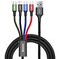 Baseus rychlý nabíjecí / datový kabel 4v1 Lightning + 2* USB-C + Micro USB 3,5A 1,2m, černá - Datový kabel