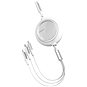 Baseus Bright Mirror 3v1 zatahovací datový kabel USB - M+L+C 3.5A 1.2m White - Datový kabel
