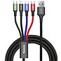 Baseus Fast 4 in 1 Lightning + USB-C + 2x MicroUSB Cable 3.5A 1.2M Black - Datový kabel