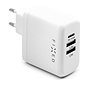 Nabíječka do sítě FIXED Travel s USB-C a 2x USB výstupem podpora PD 45W bílá - Nabíječka do sítě