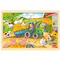 Goki Dřevěné puzzle Malý traktor 24 dílků - Puzzle