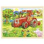 Goki Dřevěné puzzle Traktor 96 dílků - Puzzle