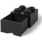 Úložný box LEGO stolní box 4 se zásuvkou - černá - Úložný box
