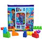 Mega Bloks Velký pytel kostek - Modrý (80)  - Kostky pro děti
