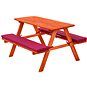 Dětská pikniková lavice s polstrováním červená - Dětský nábytek