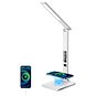 LED stolní lampička Immax KINGFISHER Qi bílá s bezdrátovým nabíjením Qi a USB - Stolní lampa