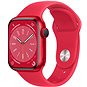 Apple Watch Series 8 41mm Červený hliník s červeným sportovním řemínkem - Chytré hodinky