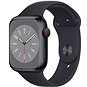 Apple Watch Series 8 45mm Cellular Temně inkoustový hliník s temně inkoustovým sportovním řemínkem - Chytré hodinky
