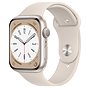 Apple Watch Series 8 45mm Hvězdně bílý hliník s hvězdně bílým sportovním řemínkem - Chytré hodinky