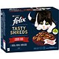 Kapsička pro kočky Felix Tasty Shreds s hovězím, kuřetem, kachnou, krůtou ve šťávě 12 x 80 g - Kapsička pro kočky