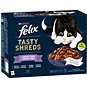 Kapsička pro kočky Felix Tasty Shreds s hovězím, kuřetem, lososem, tuňákem ve šťávě 12 x 80 g - Kapsička pro kočky
