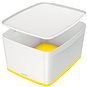 Úložný box  Leitz WOW MyBox, velikost L, bílá/žlutá - Úložný box
