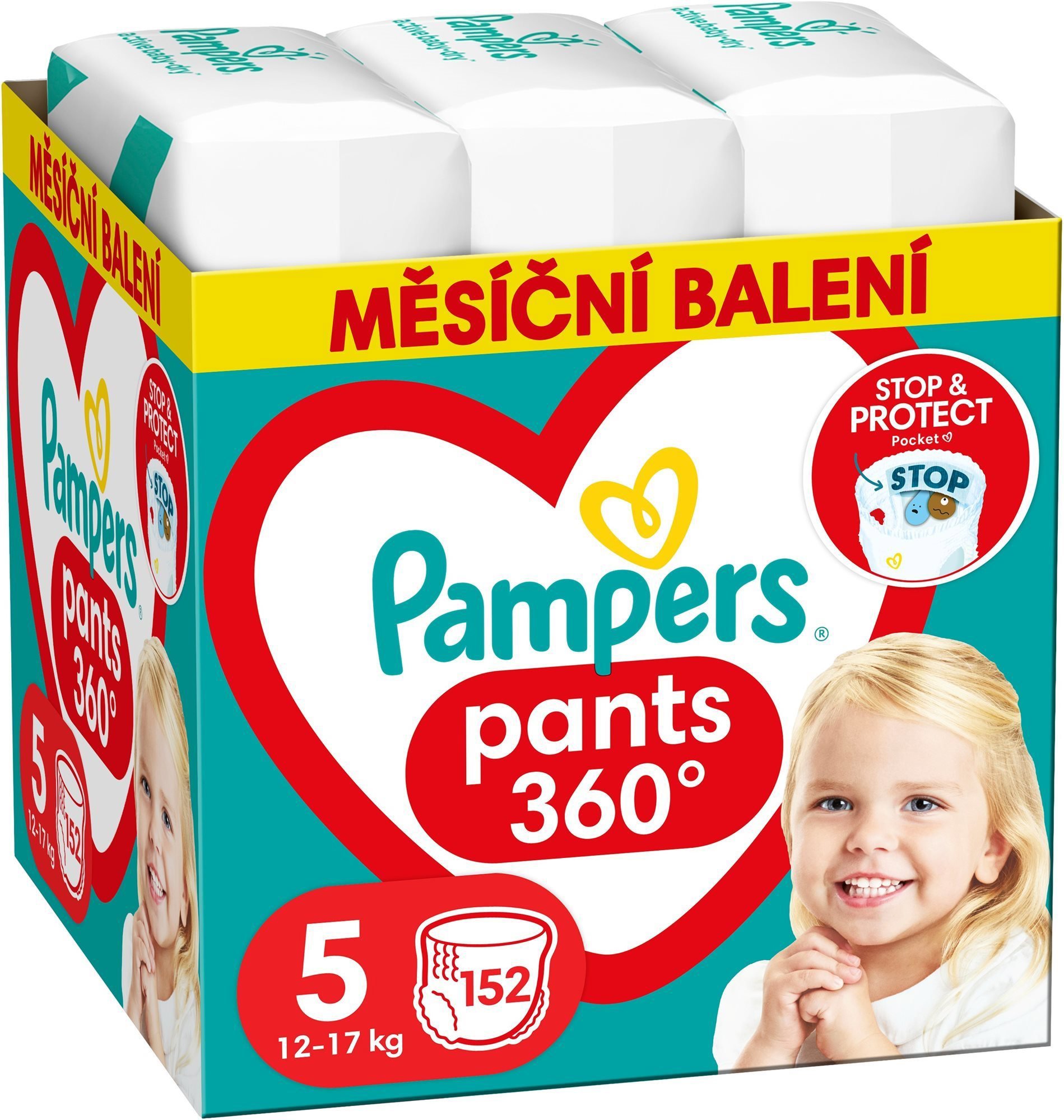 PAMPERS Pants vel. 5 (152 ks) –  měsíční zásoba - Plenkové kalhotky