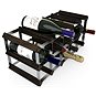 Regál na víno RTA stojan na 15 lahví vína, černý jasan - pozinkovaná ocel / rozložený - Regál na víno