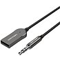 Bluetooth adaptér Vention USB Car Bluetooth 5.0 Audio Receiver With Coiled Cable 1.5M Gray Zinc Alloy Type - Bluetooth adaptér