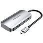 Vention Type-C to USB-C 3.2 Gen 1 / 3x USB3.0 / PD Hub 0.15M Gray Aluminum Alloy Type  - Replikátor portů