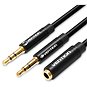 Vention 2x 3.5mm Male to 3.5mm Female Audio Cable 0.3m Black ABS Type - Redukce