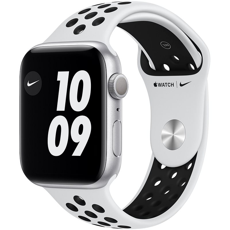 Apple Watch Nike Series 6 40mm Stříbrný hliník s platinovým/černým sportovním řemínkem Nike - Chytré hodinky