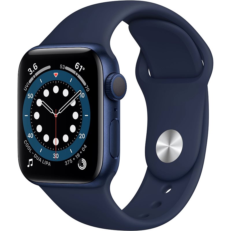 Apple Watch Series 6 44mm Modrý hliník s námořně modrým sportovním řemínkem - Chytré hodinky