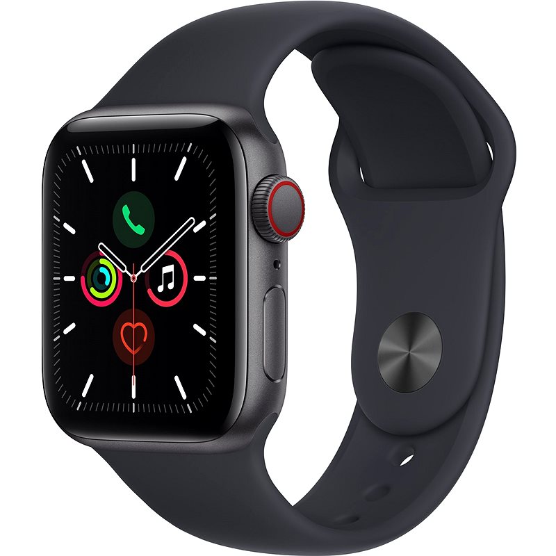 Apple Watch SE 40mm Cellular Vesmírně šedý hliník s temně inkoustovým sportovním řemínkem - Chytré hodinky