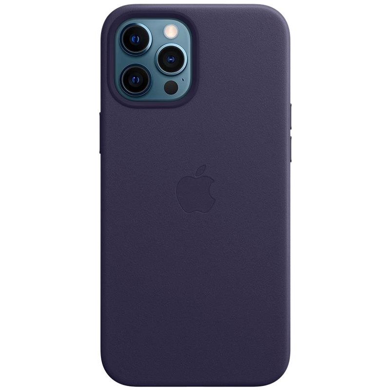 Apple iPhone 12 Pro Max Kožený kryt s MagSafe temně fialový - Kryt na mobil