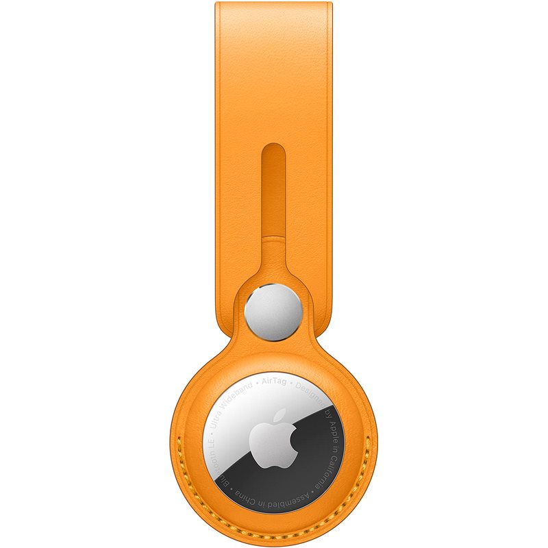 Apple AirTag kožené poutko - měsíčkově oranžová - AirTag poutko