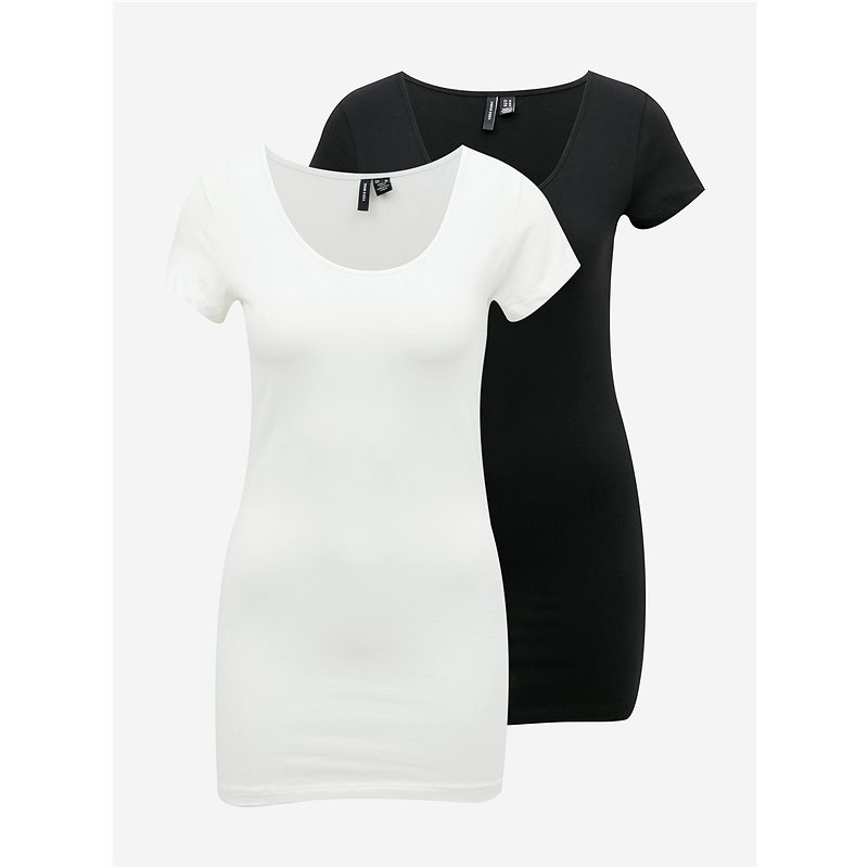 Set of two basic t-shirts in black VERO MODA Maxi XS - Women's Shirt | Alza.cz