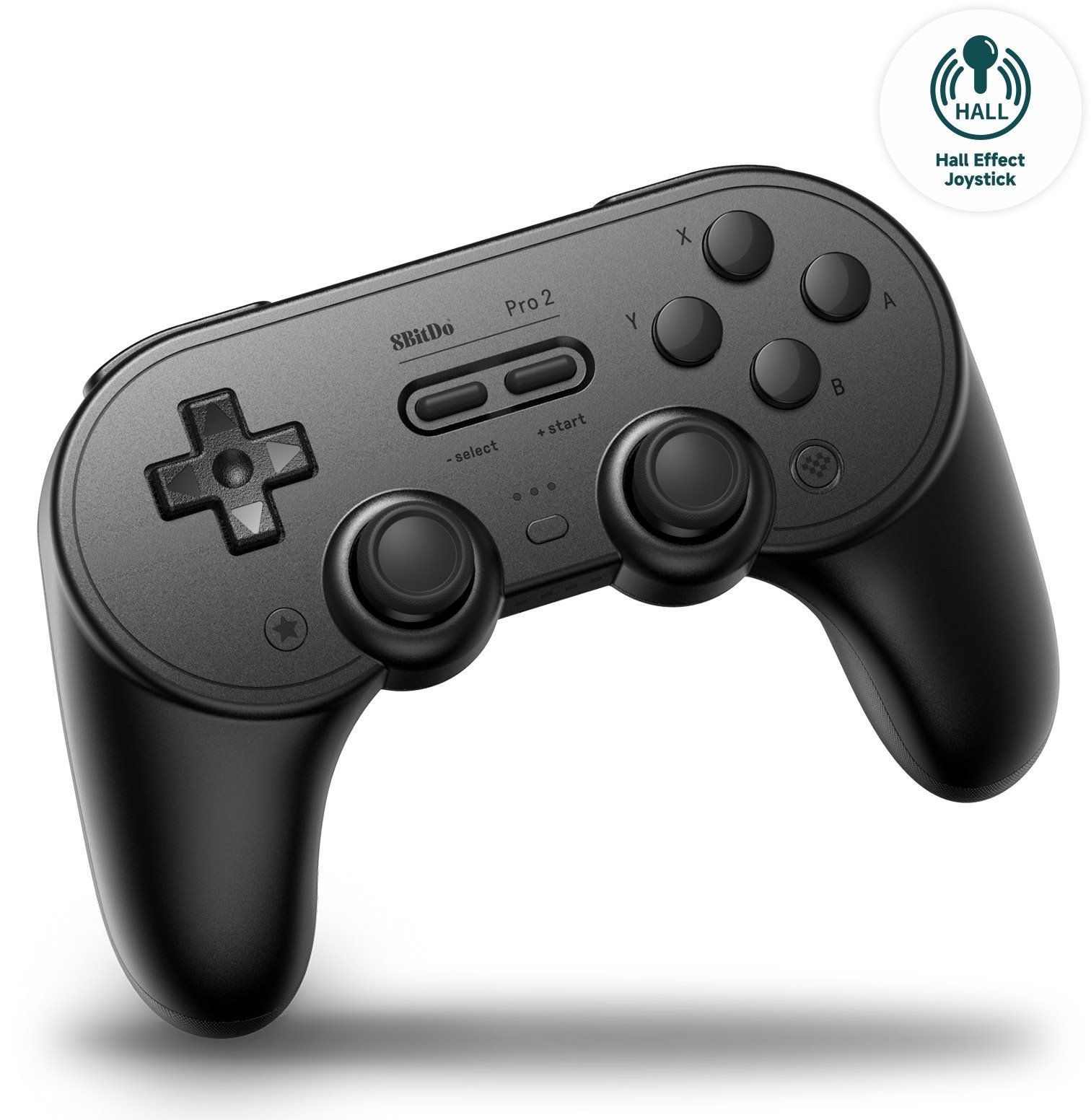 8BitDo Pro 2 Wireless Controller (Hall Effect Joystick) - Black Edition - Nintendo Switch