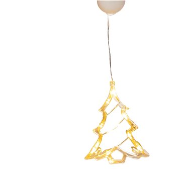 

LED vánoční stromeček do okna, teplá bílá barva, IP20, 3xAAA, přísavka