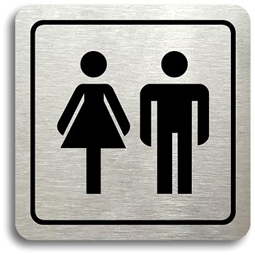 

Accept Piktogram "WC ženy, muži" (80 × 80 mm) (stříbrná tabulka - černý tisk)