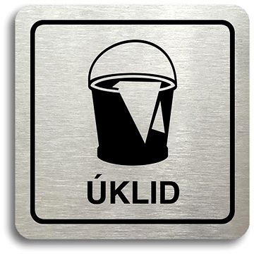 

Accept Piktogram "úklid" (80 × 80 mm) (stříbrná tabulka - černý tisk)