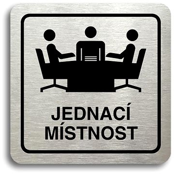 

Accept Piktogram "jednací místnost" (80 × 80 mm) (stříbrná tabulka - černý tisk)