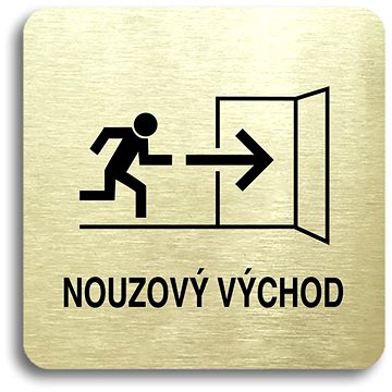 

Accept Piktogram "nouzový východ IV" (80 × 80 mm) (zlatá tabulka - černý tisk bez rámečku)