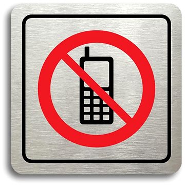 

Accept Piktogram "zákaz telefonování" (80 × 80 mm) (stříbrná tabulka - barevný tisk)