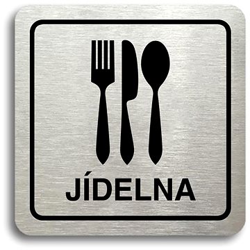 

Accept Piktogram "jídelna" (80 × 80 mm) (stříbrná tabulka - černý tisk)
