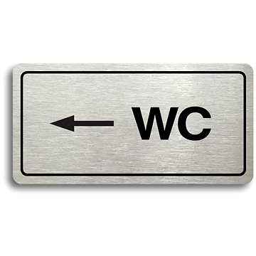 

Accept Piktogram "WC VLEVO" (160 × 80 mm) (stříbrná tabulka - černý tisk)