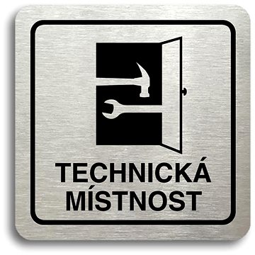 

Accept Piktogram "technická místnost" (80 × 80 mm) (stříbrná tabulka - černý tisk)